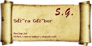Séra Gábor névjegykártya
