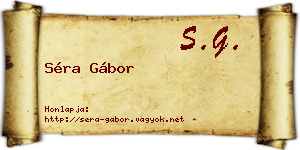 Séra Gábor névjegykártya